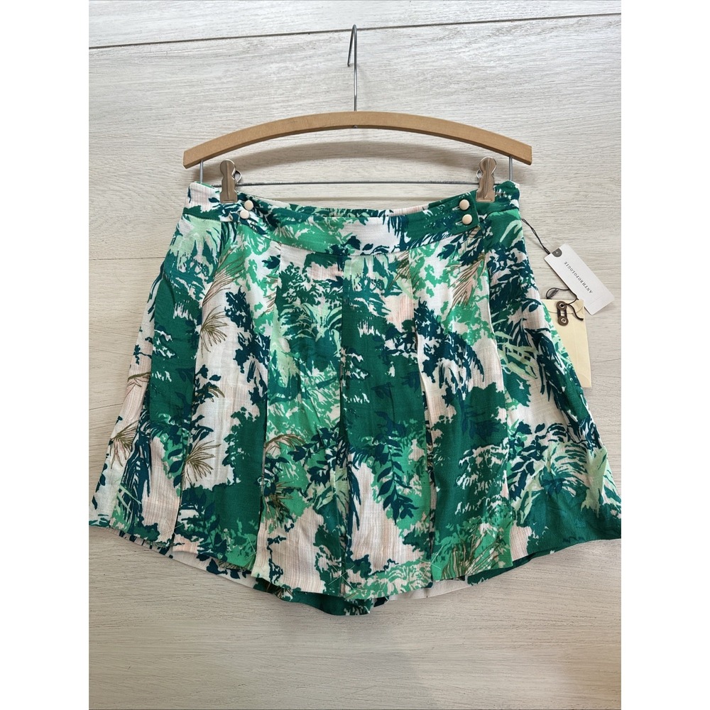 NWT ANTHROPOLOGIE Kadu‎ Pleated Skort Shorts by Elevenses, Size 4 Tropical, $88